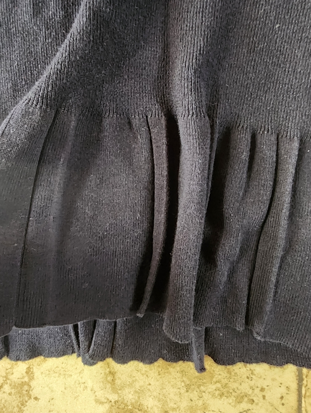 Talbots Navy Open-Front Ruffle-Hem Cardigan - Picture 2 of 5